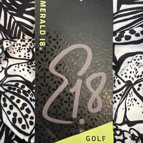 Emerald 18 Black & White Floral Golf Skort Large - Picture 2 of 7